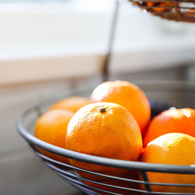 Basket of oranges in Judy Chambers kitchen
