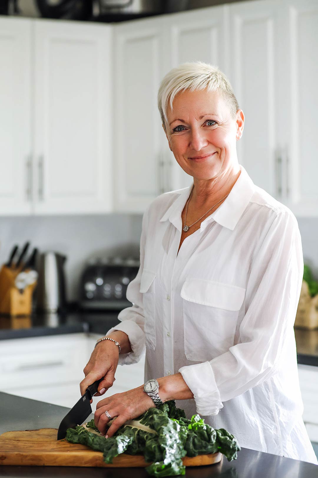 Holistic Nutritionist Judy Chambers of Dynamic by Nature in her Vancouver kitchen